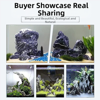 Καθαρό φυσικό ενυδρείο με πράσινη πέτρα δράκου, τοπίου, μπονσάι κήπου, βουνού, πέτρας, τοπίου, ενυδρείου, δεξαμενή χόρτου, υψηλής ποιότητας, αυθεντική πέτρα χαλαζία