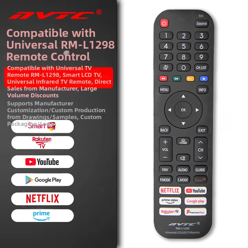 Universālai TV zīmola mājas infrasarkanās TV tālvadības pultij RM-L1298 universālā infrasarkanās tālvadības pults