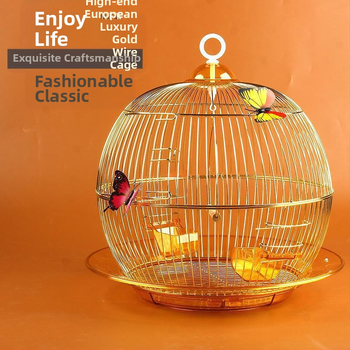 Kerek fekete főnix tigrisbőr madár bazsarózsa gyöngy fémkalitka dekoratív díszkalitka kis tenyészpapagájkalitka madárkalitka Zb