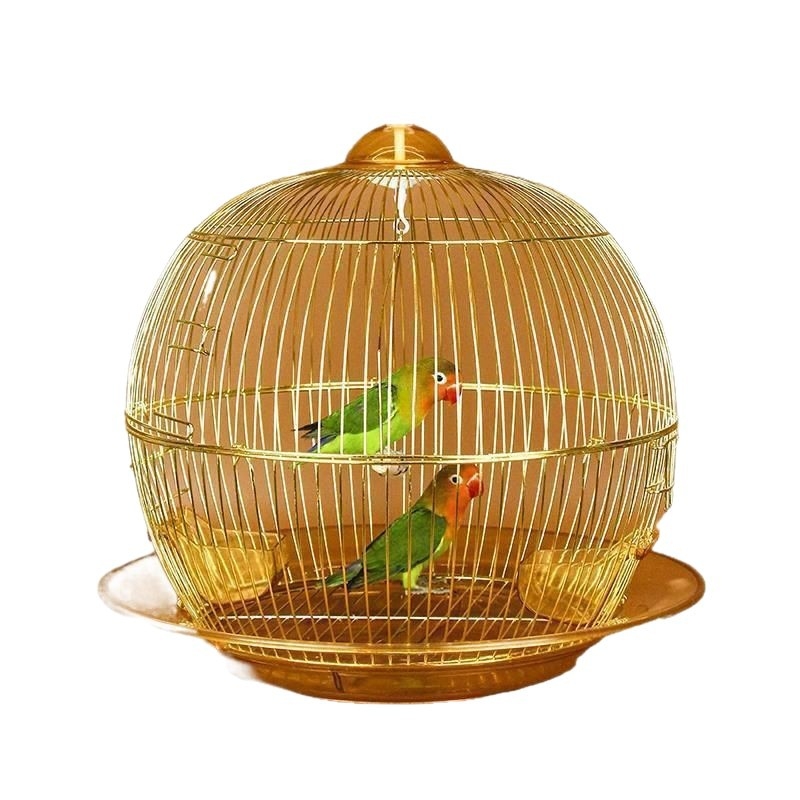 Kerek fekete főnix tigrisbőr madár bazsarózsa gyöngy fémkalitka dekoratív díszkalitka kis tenyészpapagájkalitka madárkalitka Zb