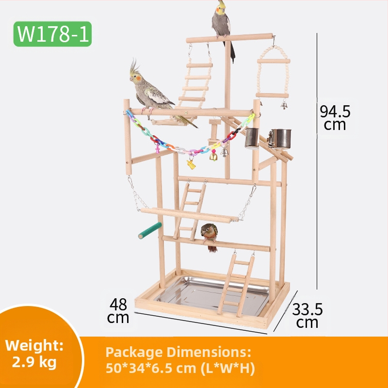 Papagoi suur mängualus, papagoi treeningalus, mänguväljaku alus, ronimisredel, kiik, linnumänguasi