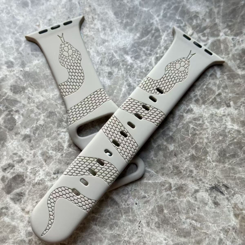 Tehase uus mao mustriga lasergraveeringuga silikoonist iWatch kellarihm S10, mis sobib Apple Applewatch meestele ja naistele, tipptasemel