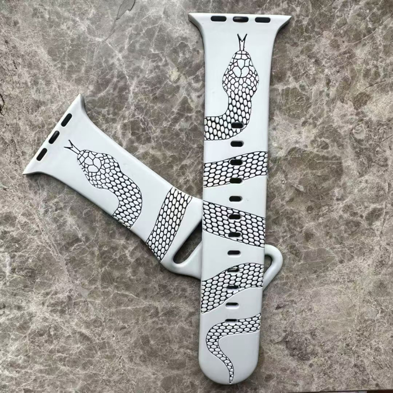 Tehase uus mao mustriga lasergraveeringuga silikoonist iWatch kellarihm S10, mis sobib Apple Applewatch meestele ja naistele, tipptasemel
