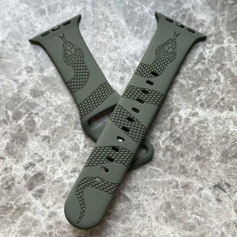 Tehase uus mao mustriga lasergraveeringuga silikoonist iWatch kellarihm S10, mis sobib Apple Applewatch meestele ja naistele, tipptasemel