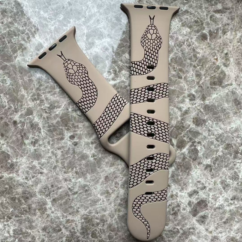 Tehase uus mao mustriga lasergraveeringuga silikoonist iWatch kellarihm S10, mis sobib Apple Applewatch meestele ja naistele, tipptasemel