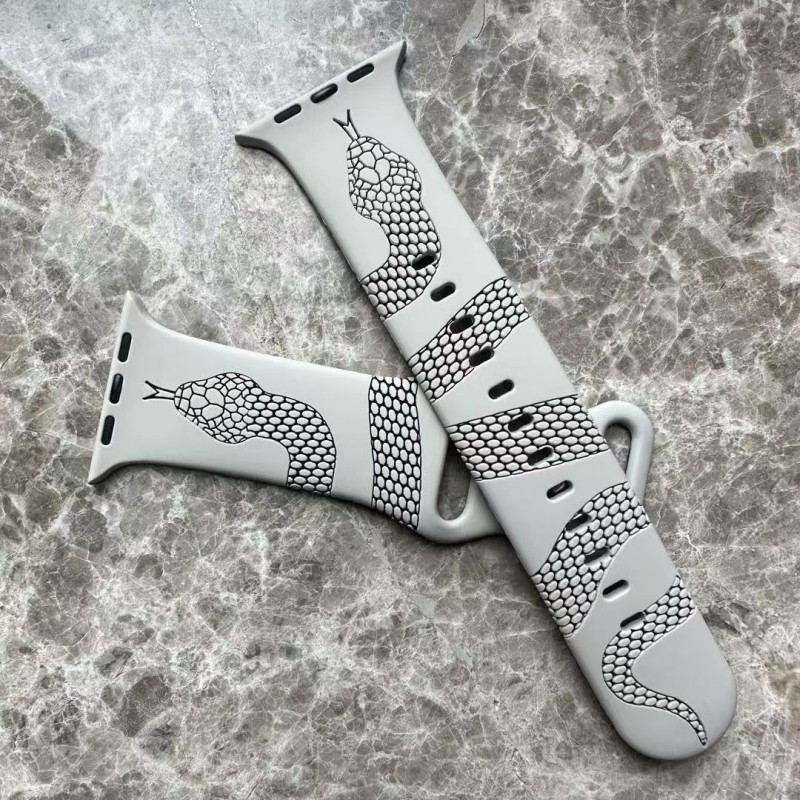 Tehase uus mao mustriga lasergraveeringuga silikoonist iWatch kellarihm S10, mis sobib Apple Applewatch meestele ja naistele, tipptasemel