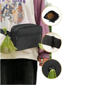 Νέα τσάντα φαγητού για γάτες και σκύλους εξωτερικού χώρου, φορητή, μεγάλης χωρητικότητας, για περπάτημα, που κρέμεται στη μέση και είναι ιδανική για γάτες και σκύλους.