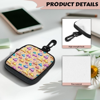 Cross-Border Pdd női pénztárca, gomba alakú, sokoldalú, hordozható kártyatartó, akasztóval, kirándulásokhoz, képnyomtatással