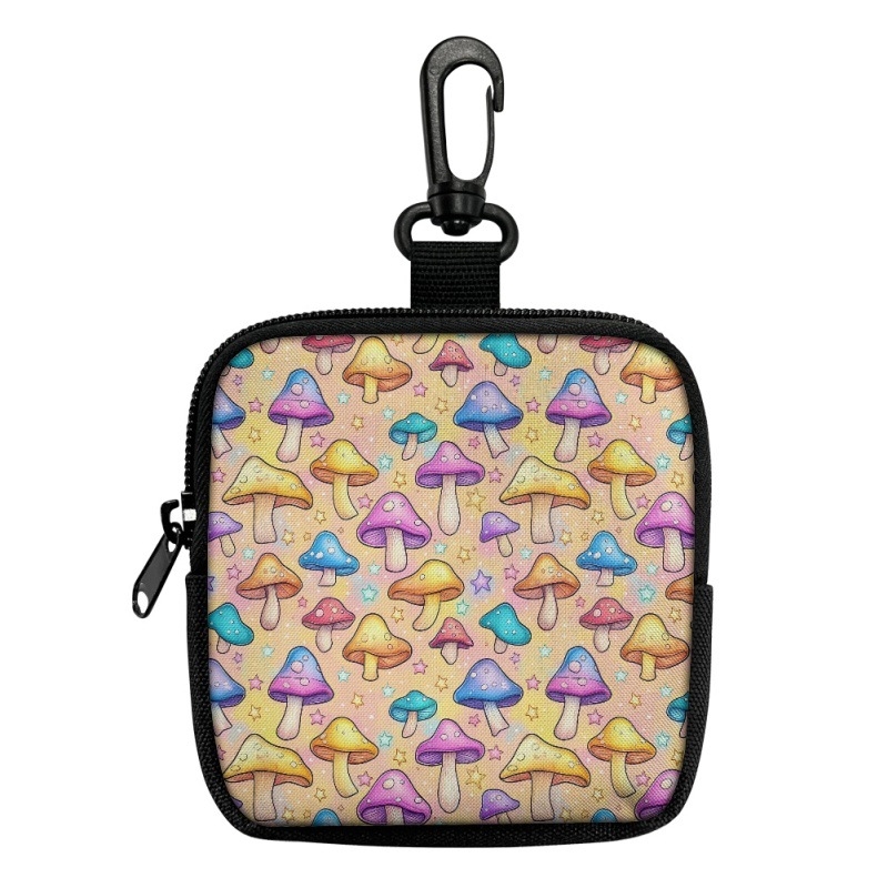 Cross-Border Pdd női pénztárca, gomba alakú, sokoldalú, hordozható kártyatartó, akasztóval, kirándulásokhoz, képnyomtatással