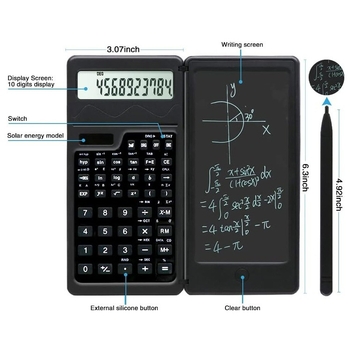Επιστημονική αριθμομηχανή με tablet χειρογράφου Πολυλειτουργική φορητή ηλιακή συσκευή για μαθητές, διπλή, αναδιπλούμενη