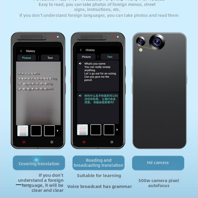 Интелигентен гласов преводач Z6 Photo Offline преводач онлайн, многоезичен Ai интелигентен преводач за чужбина