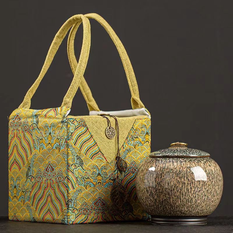 Tianmu glasuurahju vahetamine keraamilised teekannud keskmised poole Jin pakkimine suletud mahuti tühi tee kinkekarp pakend riidest kott