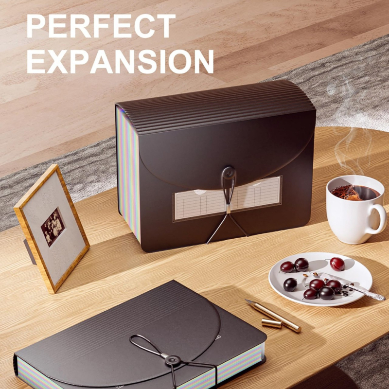 Най-продаваната чанта за документи A4 тип акордеон на Amazon, 26 джоба с капаци, разширение за панталони, папка за касови бележки, офис козметична чанта