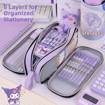 Νέα πολυστρωματική κασετίνα μολυβιών μεγάλης χωρητικότητας και εντυπωσιακής εμφάνισης για την έναρξη της σχολικής περιόδου, κουτί χαρτικών για κορίτσια γυμνασίου και δημοτικού, κασετίνα μολυβιών ανθεκτική στους λεκέδες