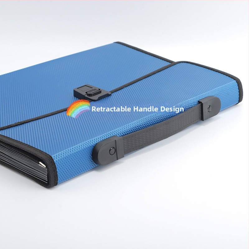 Чанта с акордеон A4 с диамантена шарка и катарама, 13 решетки, голям капацитет, информационна чанта за файлове, чанта за съхранение на студентски тестове на едро