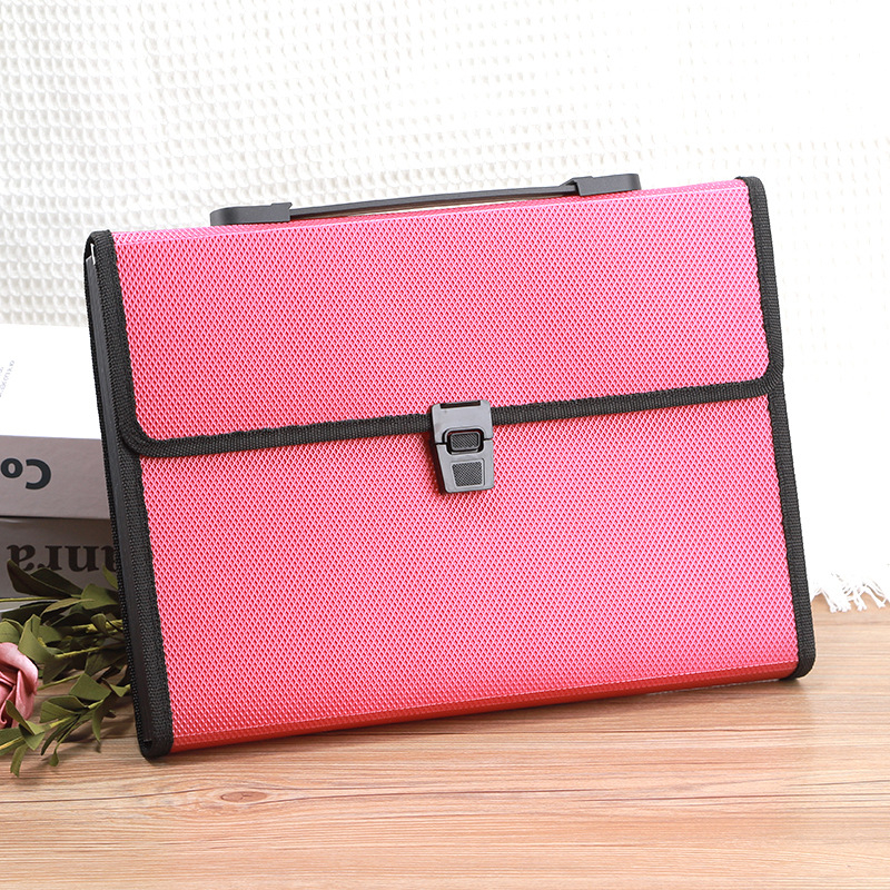 Чанта с акордеон A4 с диамантена шарка и катарама, 13 решетки, голям капацитет, информационна чанта за файлове, чанта за съхранение на студентски тестове на едро