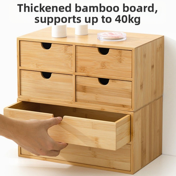 Μπαμπού Γραφείο με συρτάρι, κουτί αποθήκευσης, τραπέζι καλλυντικών, κομοδίνο, γραφείο, απλή πολυστρωματική βάση αποθήκευσης, ξύλο