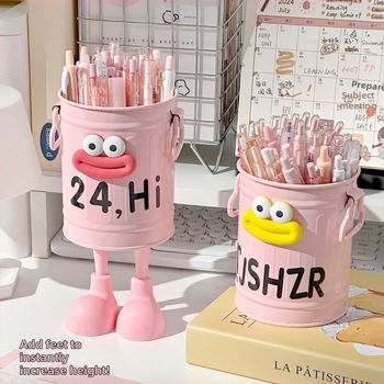 Didelės vertės animacinių filmukų asmeninis rašiklių laikiklis studentams, didelės talpos, mielas, paprastas, retro stiliaus kibiras daiktams laikyti.