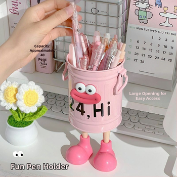 Didelės vertės animacinių filmukų asmeninis rašiklių laikiklis studentams, didelės talpos, mielas, paprastas, retro stiliaus kibiras daiktams laikyti.