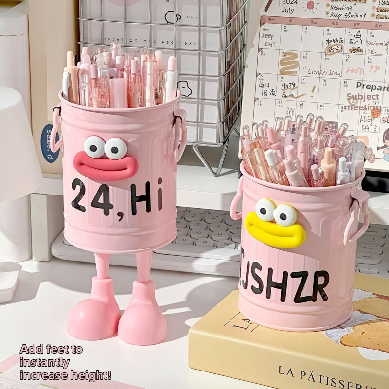 Висококачествена персонализирана карикатурна поставка за химикалки, студентска, настолна, офис, голям капацитет, сладка, семпла, ретро кофа за съхранение