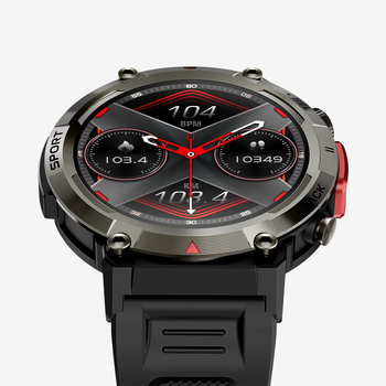 S100 uus õues kasutatav nutikell 1,45-tolline HD suur ümmargune ekraan taskulambiga teabe ja push-spordikell