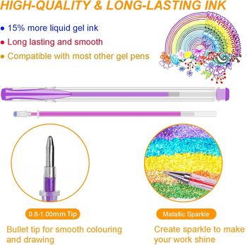 Amazoni värviline geelpliiats, geelmaaling, metallist esiletõstja, veepliiats, piiriülene geel, isetegemise välklambi komplekt