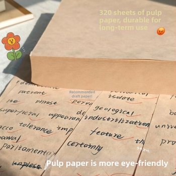 Блогър с 320 парчета чернова от сурова дървесна пулпа за студенти по приемни изпити в докторантура с празна бежова хартия за защита на очите, удебелена с математически анализ