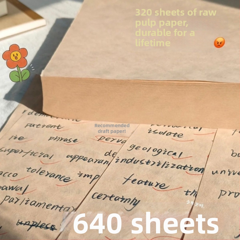 Блогър с 320 парчета чернова от сурова дървесна пулпа за студенти по приемни изпити в докторантура с празна бежова хартия за защита на очите, удебелена с математически анализ