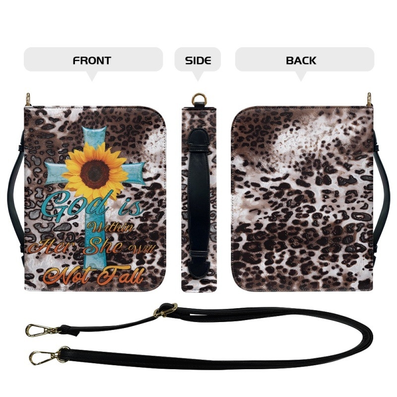 Tarpvalstybinis temu dirželis per kūną su maldos krepšiu, knygų rašikliu, žymeklių laikymui skirta Biblijos krepšiu