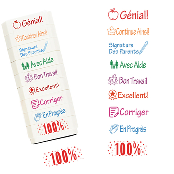 Vācu un franču valodas skolotāju celtniecības klucīšu zīmogi, krāsaini klases jautrības iedrošināšanas zīmogi, biroja zīmogi - pārrobežu tieša piegāde