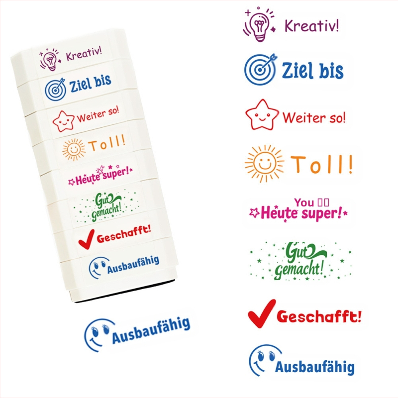 Pečiatky pre učiteľov nemčiny a francúzštiny, farebné pečiatky na povzbudenie zábavy v triede, kancelárske pečiatky - priame dodanie cezhranične