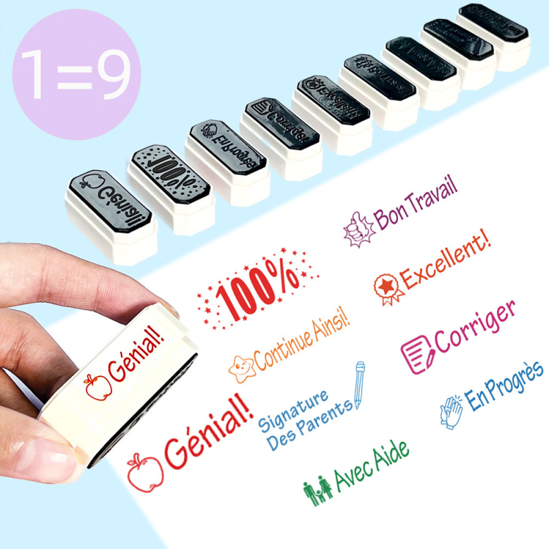 Vācu un franču valodas skolotāju celtniecības klucīšu zīmogi, krāsaini klases jautrības iedrošināšanas zīmogi, biroja zīmogi - pārrobežu tieša piegāde