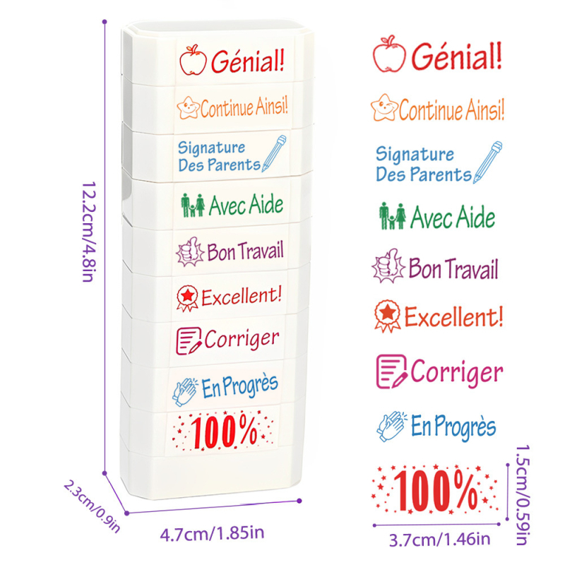 Vācu un franču valodas skolotāju celtniecības klucīšu zīmogi, krāsaini klases jautrības iedrošināšanas zīmogi, biroja zīmogi - pārrobežu tieša piegāde