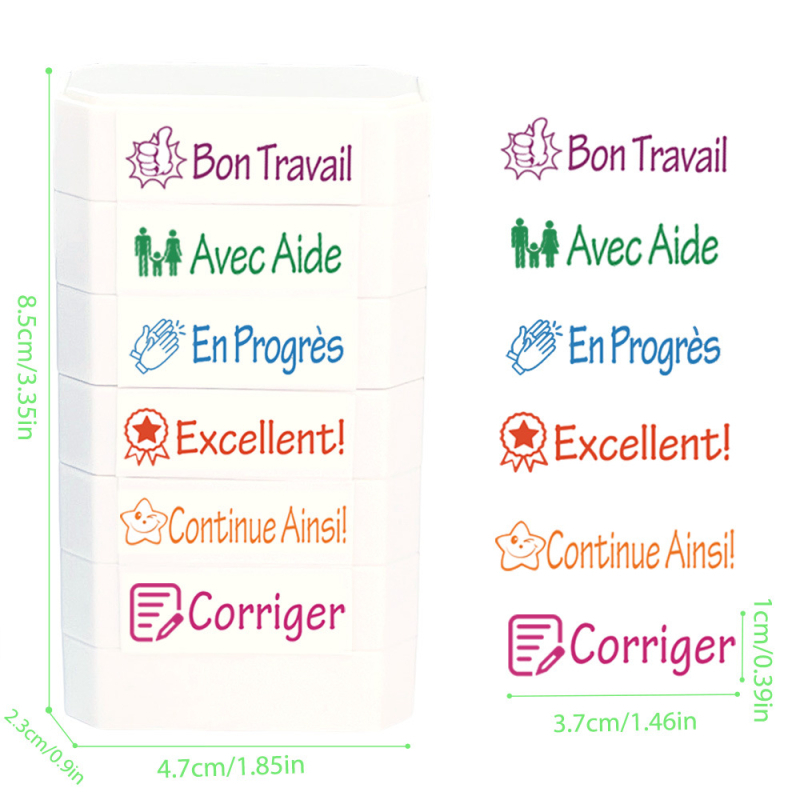 Vācu un franču valodas skolotāju celtniecības klucīšu zīmogi, krāsaini klases jautrības iedrošināšanas zīmogi, biroja zīmogi - pārrobežu tieša piegāde