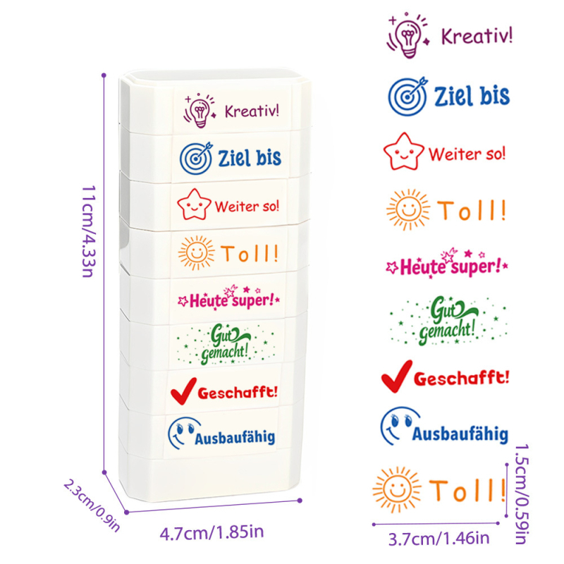 Vācu un franču valodas skolotāju celtniecības klucīšu zīmogi, krāsaini klases jautrības iedrošināšanas zīmogi, biroja zīmogi - pārrobežu tieša piegāde