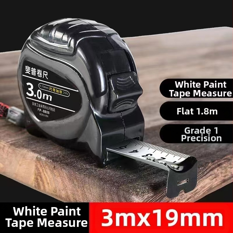 Juodos technologijos fluorescencinė liniuotė su importuota matavimo juosta 5 metrai praplatinta 7,5 metro 10 metrų storio atspari dilimui dėžutės liniuotė, didelio tikslumo matuoklis