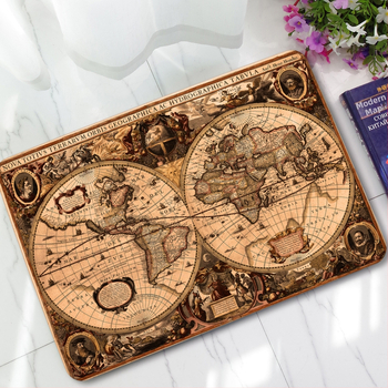 Oro pagalvės retro atspaudas, karvės odos navigacijos žemėlapio tyrimas, neslystantis kilimėlis grindų kilimėliui, patrinti žemę, pėdų kilimėlis nejuda, 360 g