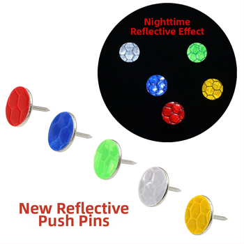 50 100 200 viievärvilist helkurnõela lameda peaga nööpnõela välistingimustes kasutatavad märgistusnööpnõelad öised liiklusmärgid