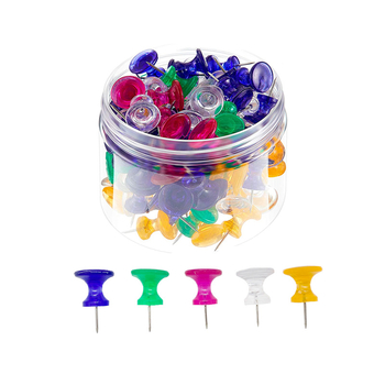 100 μεγάλες πινέζες εξαιρετικά μεγάλες διαφανείς έγχρωμες πινέζες I-pin αμερικανικές, πινακίδες από φελλό, πινακίδες μηνυμάτων, καρφιά τύπου press