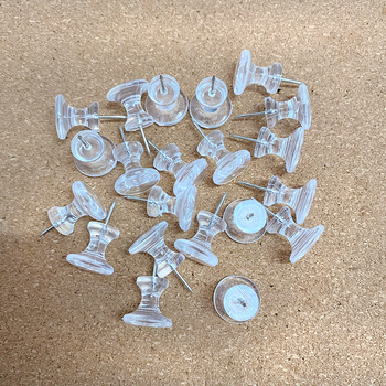 100 μεγάλες πινέζες εξαιρετικά μεγάλες διαφανείς έγχρωμες πινέζες I-pin αμερικανικές, πινακίδες από φελλό, πινακίδες μηνυμάτων, καρφιά τύπου press