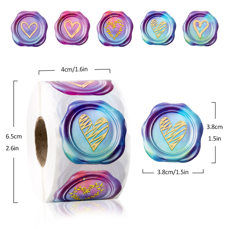 Kreatív Tűzfesték Sorozat Tekercscímke Öntapadós Címke Matrica Anyák Napja Húsvéti Szerelem Pecsét Matrica