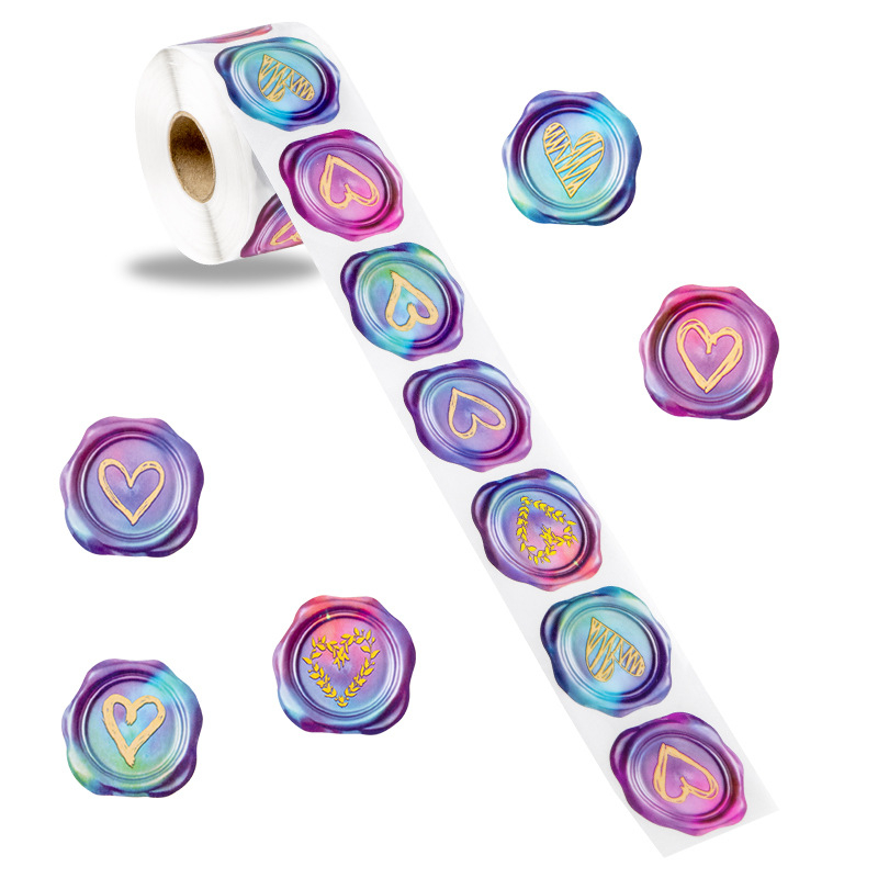 Kreatív Tűzfesték Sorozat Tekercscímke Öntapadós Címke Matrica Anyák Napja Húsvéti Szerelem Pecsét Matrica