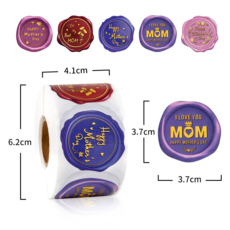 Kreatív Tűzfesték Sorozat Tekercscímke Öntapadós Címke Matrica Anyák Napja Húsvéti Szerelem Pecsét Matrica
