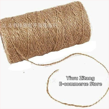 Ekologiška rankų darbo džiuto 100 m kanapių virvės rišimas, dekoratyvinė pakavimo virvė, „pasidaryk pats“ rankų darbo pintas virvės žymėjimas