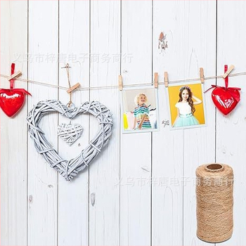 Ekologiška rankų darbo džiuto 100 m kanapių virvės rišimas, dekoratyvinė pakavimo virvė, „pasidaryk pats“ rankų darbo pintas virvės žymėjimas