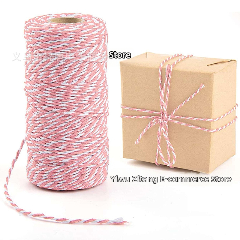 Ekologiška rankų darbo džiuto 100 m kanapių virvės rišimas, dekoratyvinė pakavimo virvė, „pasidaryk pats“ rankų darbo pintas virvės žymėjimas