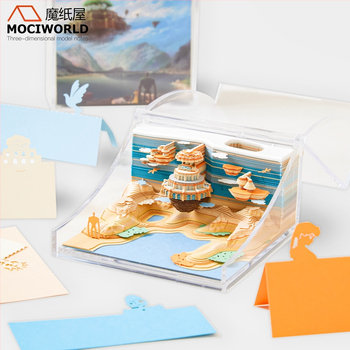 Maagiline pabermaja, klassikalised 3D märkmed, Titanic Sky City lauakaunistused, loomingulised kingitused sõpradele