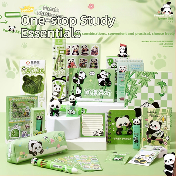 Χαριτωμένο σετ χαρτικών από καμβά Panda, πρακτικό δώρο για το σχολείο για μαθητές δημοτικού, όμορφο αναμνηστικό δώρο νηπιαγωγείου