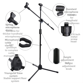 Mikrofonialus Otseülekanne Karaoke Salvestus Põrandamikrofoni Tõstealus Lavaesinemine Vertikaalne Mikrofonialus Statiiviga