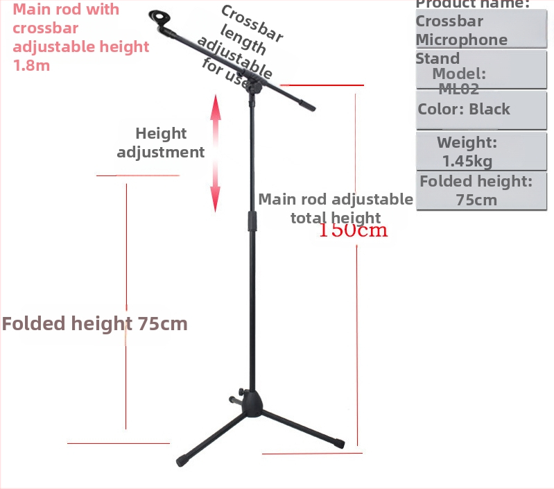 Mikrofonialus Otseülekanne Karaoke Salvestus Põrandamikrofoni Tõstealus Lavaesinemine Vertikaalne Mikrofonialus Statiiviga